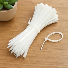 TeknoKapsül Kelepçe Seti 100 Adet Beyaz - Naylon Kablo Bağı 37 cm (3,6 mm Kalınlık)
