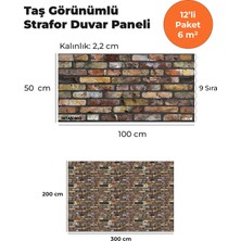 KnB Duvar Paneli ve Söve Incetaş Görünümlü  Strafor Duvar Paneli (12'li Paket)