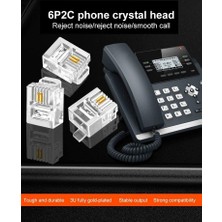 TeknoKapsül Plus PX-6P2C RJ11 2 Pinli Konnektör, RJ11, 6P2C, RJ11 Telefon Kablo Ucu 100 Lü Paket