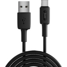 TeknoKapsül 12W Usb-A To Type-C Silikon Hızlı Şarj ve Data Kablosu Siyah 2 Metre
