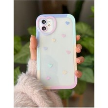 TeknoKapsül 11 ile Uyumlu Antişok (12 Görünümlü Köşeli) Kalp Kamera Tasarımlı Silikon Kamera Korumalı Kılıf