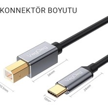 TeknoKapsül Type-C To Usb-B Yazıcı Kablosu 1.5 Metre