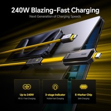 TeknoKapsül Spliceable 2'si 1 Arada Hızlı Şarj ve Veri Depolama Kablosu Seti, 240W Pd 3.1 USB C - USB C Kablosu, 512GB USB C Sürücü, Macbook, 15, Galaxy S24 Için USB 3.2 Gen2+Tip C SSD USB
