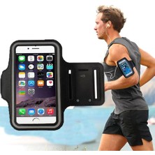 TeknoKapsül Iphone ile Uyumlu 6,3" Inç E Kadar Uyumlu Anahtar Koyma Bölmeli Spor, Koşu,yürüyüş Için Kol Bandı Siyah