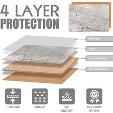 TeknoKapsül Mermer Mantar 30,48 cm x 45,72 cm Dikdörtgen Altın Altlıklı Set