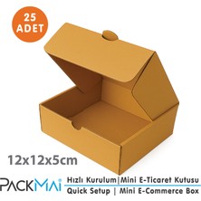 PackMai 12x12x5cm Kraft Kutu |25 ADET| E-Ticaret Kargo Ürün Hediye Kutusu