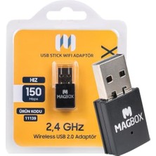 TeknoKapsül Mini USB Stick Wifi Adaptör, 7601 Chipset, 2.4ghz, 150 Mbps, Hd Uydu Alıcı Uyumlu USB Stick Wifi Adaptör, 802.11N, Magbox