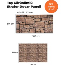 KnB Duvar Paneli ve Söve K&B Buztaş Görünümlü Strafor Duvar Paneli Buztas-108 (12'li Paket)