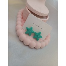 CSAY Moda Yeşil Yıldız Küpe