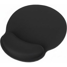 TeknoKapsül Bilek Destekli Konfor Kaymaz Ergonomik Mouse Pad Siyah Siyah