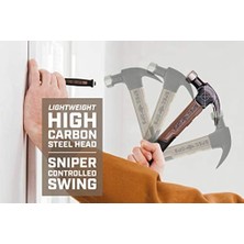 TeknoKapsül Ops -M20FG Fiberglas Çekiç, 590 Ml, Kavisli Pençe, Darbe Emici Sap,%3 Askerlere Bağışlanmış, Siyah/kahverengi