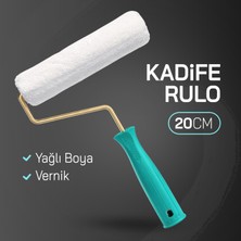 Dekor (1 Adet) 20 cm Kadife Rulo Yağlı Boya ve Vernik Için Uygun Vernik Boya Rulosu