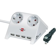 TeknoKapsül 4 x Usb2.0 2.100 Mah 2 Soketli Masaüstü Uzatma Priz Beyaz