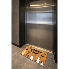 Esnature Köpek Desenli Patilerinizi Silin Yazılı Kapı Önü Paspası 45X70 cm
