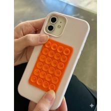 TeknoKapsül Vakumlu Silikon Telefon Tutucu, Telefon Vantuz, Telefon Ayna Tutucu, Duş, Tiktik Video Çekim Tutucu (Turuncu, Tek Taraflı/yapışkanlı)