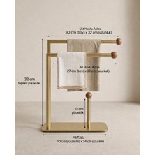 Dersel Dekor Oval Modern Mat Gold Metal Kağıt Havluluk ve Havlu Askılığı Tezgah Üstü Standlı Organizer