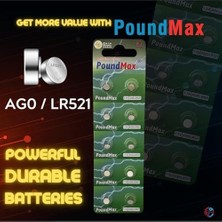 TeknoKapsül 10 Adet Ag0 (LR521,LR63,379) 1.5V Alkalin Düğme Pil