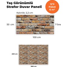 KnB Duvar Paneli ve Söve Taş Görünümlü Strafor Duvar Paneli (12'li Paket)