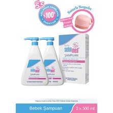 Sebamed Baby Silikon Duş Fırçası Hediyeli 2 Adet 500 ml Bebek Şampuan Seti