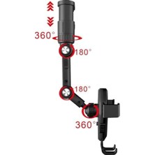 TeknoKapsül Dikiz Aynası Araç Cep Telefonu Tutucu, 360 Derece Dönebilen Dikiz Aynası Cep Telefonu Tutucu, Araba, Çalışma Masası, Yatak Için Çok Fonksiyonlu Cep Telefonu Tutucu 0599
