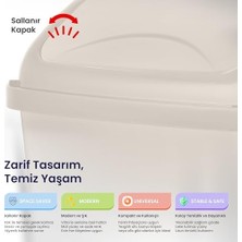 TeknoKapsül Life Vittorio Çöp Kovası – 10 Litre, Sallanır Kapaklı, Sağlam ve Hijyenik Atık Kutusu