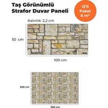 KnB Duvar Paneli ve Söve K&B Dökmetaş Görünümlü Strafor Duvar Paneli Doktas-102 (12'li Paket)
