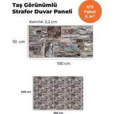 KnB Duvar Paneli ve Söve Dökmetaş Görünümlü  Strafor Duvar Paneli (12'li Paket)