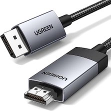 TeknoKapsül 4K@60Hz Displayport HDMI Kablosu Tek Yönlü Dp 1.2 - HDMI 2.0 Kablosu Hdr Aktif Alüminyum Örgülü Dp'den Hdmı'ya Dönüştürücü Çoklu Ekran Için Monitör, Projektör,, (1m) ile Uyumlu