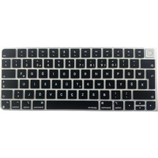 TeknoKapsül Keyboard 3 A2449 A2450 Türkçe F Klavye Koruyucu – Iso Ters L Enter Uyumlu Id’li Model Için Ultra Ince Silikon Kaplama Toz ve Sıvı Koruma Keyboard Cover Siyah
