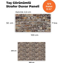 KnB Duvar Paneli ve Söve Taş Görünümlü Strafor Duvar Paneli (12'li Paket)