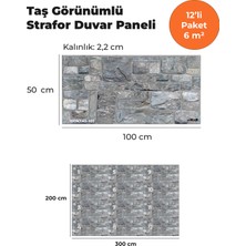 KnB Duvar Paneli ve Söve Dökmetaş Görünümlü  Strafor Duvar Paneli (12'li Paket)