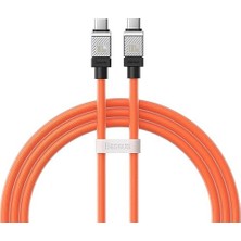 TeknoKapsül Coolplay Serisi Hızlı Şarj Kablosu Type-C To Type-C 100W, 1m, Turuncu