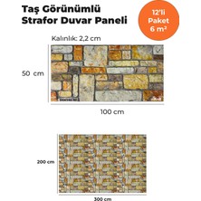 KnB Duvar Paneli ve Söve Dökmetaş Görünümlü  Strafor Duvar Paneli (12'li Paket)