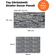 KnB Duvar Paneli ve Söve Oymataş Görünümlü  Strafor Duvar Paneli (12'li Paket)
