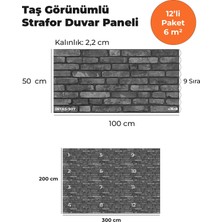 KnB Duvar Paneli ve Söve Incetaş Görünümlü  Strafor Duvar Paneli (12'li Paket)