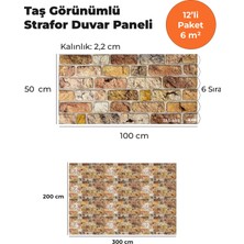 KnB Duvar Paneli ve Söve Taş Görünümlü Strafor Duvar Paneli (12'li Paket)