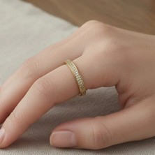 Stil İncisi Stil Incisi/xupıng Jewelry Yarım Tamtur Zirkon Taşlı Yüzük