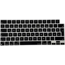 TeknoKapsül Klavye Koruyucu Türkçe F Yeni Düzen Uyumlu Air 13.6–15.3 M2 M3 M4 ve Pro 14.2–16.2 M1–m5 Silikon Klavye Kılıfı Ince Yıkanabilir Kaplama Siyah