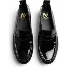 Ne&Ve Shoes Rugan Deri Astarsız Esnek Kadın Günlük Şık ve Rahat Loafer