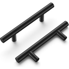 TeknoKapsül Bar Çekme 7,6 cm Merkezden Merkeze Mat Siyah Kaplama (10'lu Paket)