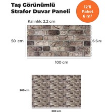 KnB Duvar Paneli ve Söve Taş Görünümlü Strafor Duvar Paneli (12'li Paket)