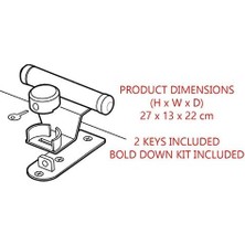 TeknoKapsül 1488EURDAT Garaj Kapısı Koruyucusu, Anahtar Kilitli, Siyah, 13 cm x 27 cm x 22,5 cm