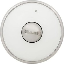 TeknoKapsül Titanium 24CM Sığ Tencere, Çelik Kulp, Özel Çerçeveli Cam Kapak Metalik Mavi