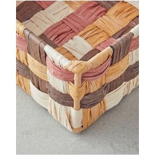 TeknoKapsül Modern Square Kağıt Ip Sepet Kahve