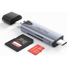 TeknoKapsül Type-C ve USB 3.0 Sd-Microsd Tf Kart Okuyucu