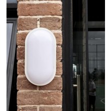 TeknoKapsül 20W Oval Beyaz LED Armatür – IP65 Su Geçirmez Tavan/duvar Lambası, 6500K Beyaz Işık, 2000 Lümen, 27X16.7 Cm, Iç ve Dış Mekan Kullanıma Uygun, Banyo Balkon Bahçe Aydınlatması