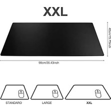 TeknoKapsül Bvifiox Büyük Oyun Mouse Pad 89,9 cm x 39,9 cm x 0,3 Cm, Premium Dokulu Kumaşlı Genişletilmiş Büyük Mouse Pad, Kaymaz Kauçuk Taban (SIYAH-9040)