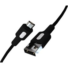 TeknoKapsül Micro USB Hızlı Şarj Kablosu (Siyah + Beyaz/siyah Uç) (150 Cm)