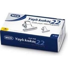 TeknoKapsül Beyaz Metal Kıskaç Yaylı 22 Milimetre, 2 Düzinelik Kutu