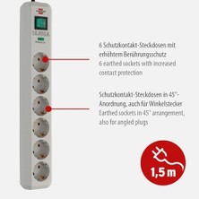 TeknoKapsül 13.500 Amper 6'lı Akım Korumalı Uzatma Priz Beya